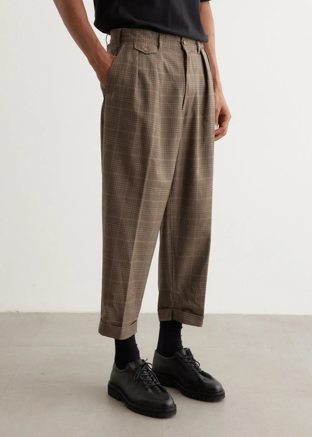 2 Pleats Tapered Twill Pants