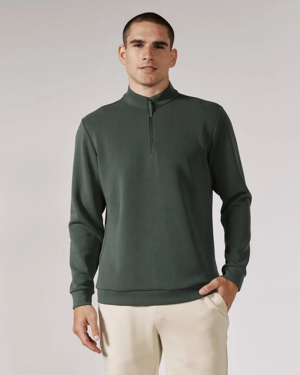 7 Diamonds Rev Quarter Zip - Basil