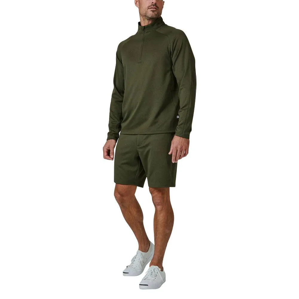 7Diamonds A-Game Quarter Zip Golf Pullover Olive - FW23