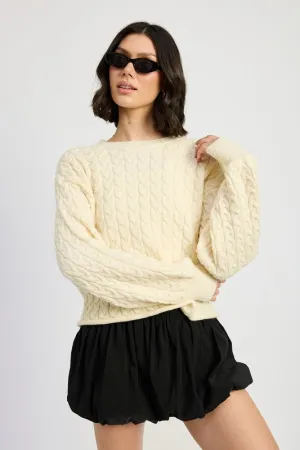 Adorned Ivory Chunky Knit Sweater