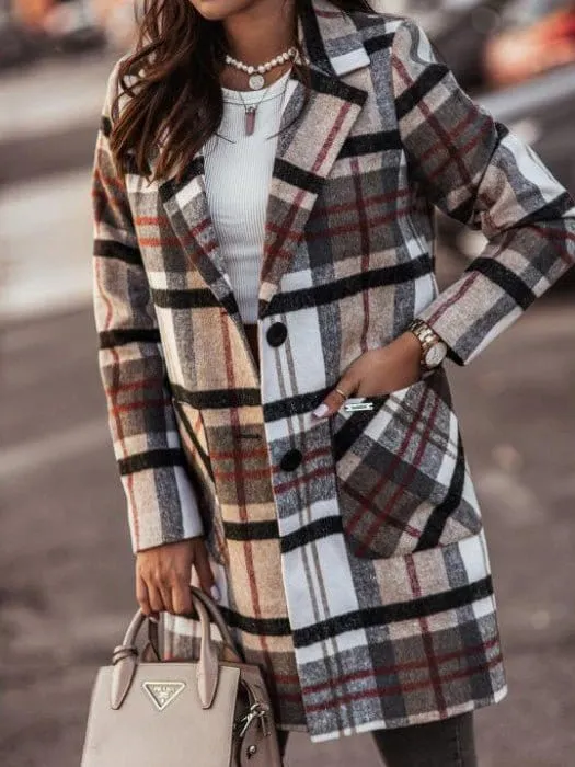 Autumn/Winter Plaid Overcoat