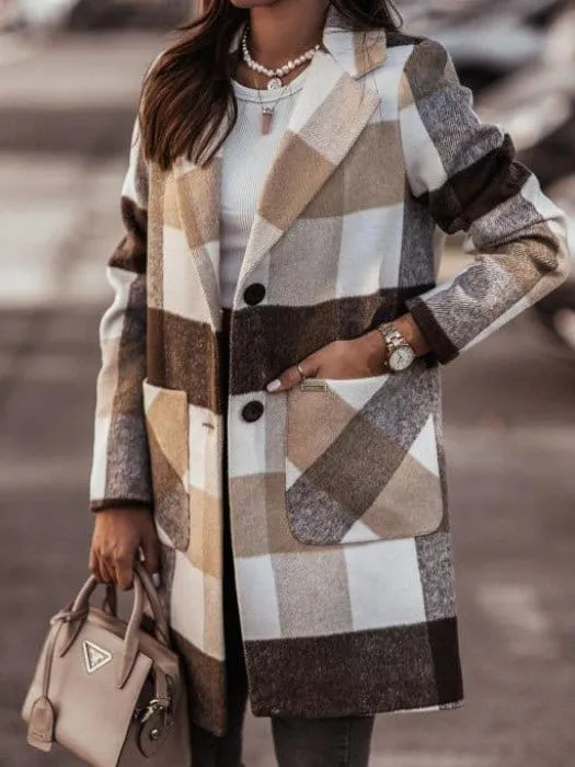 Autumn/Winter Plaid Overcoat