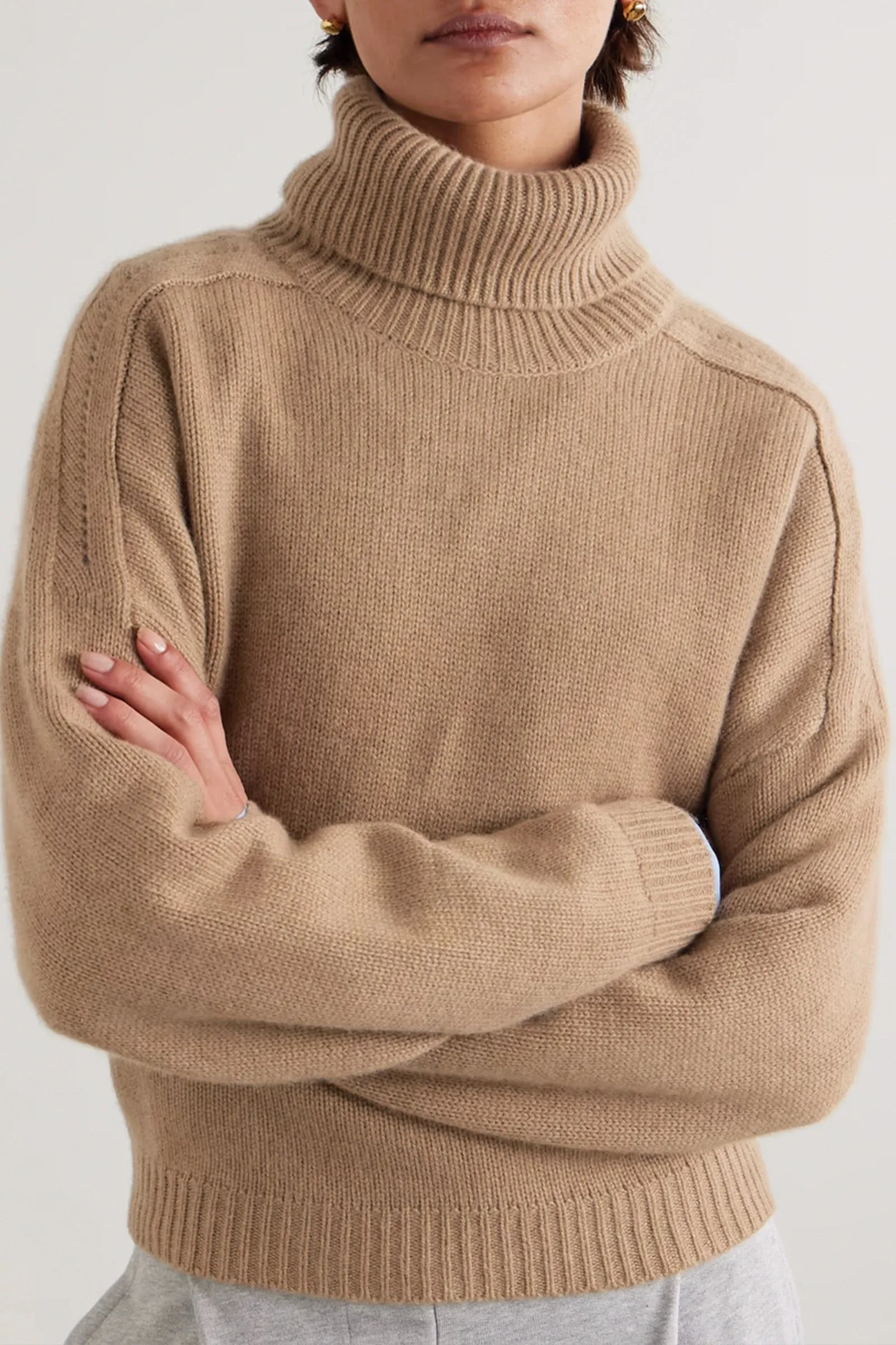 Bangkok Ribbed Organic Cashmere Turtleneck Sweater