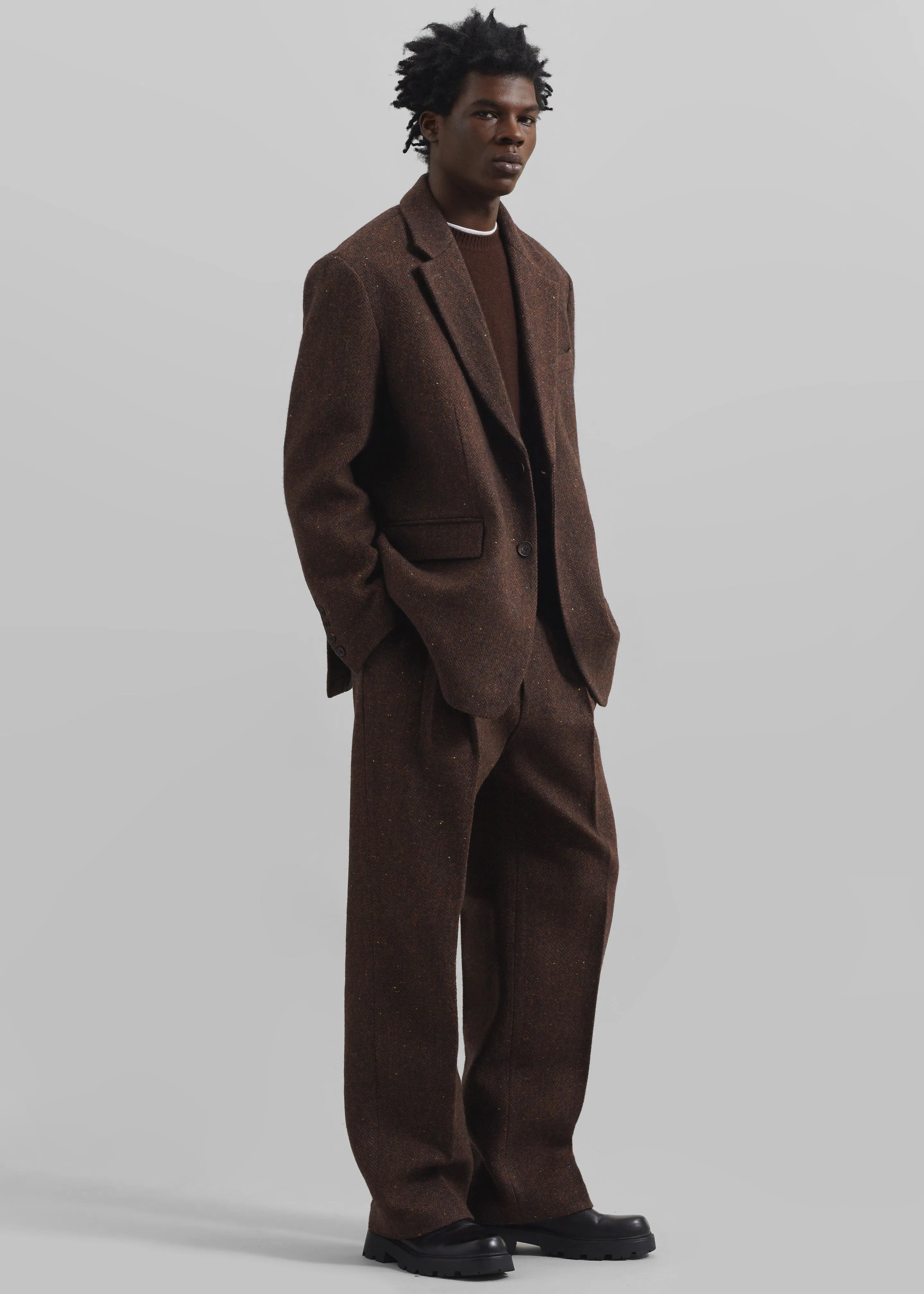 Beo Wool Suit Pants - Brown