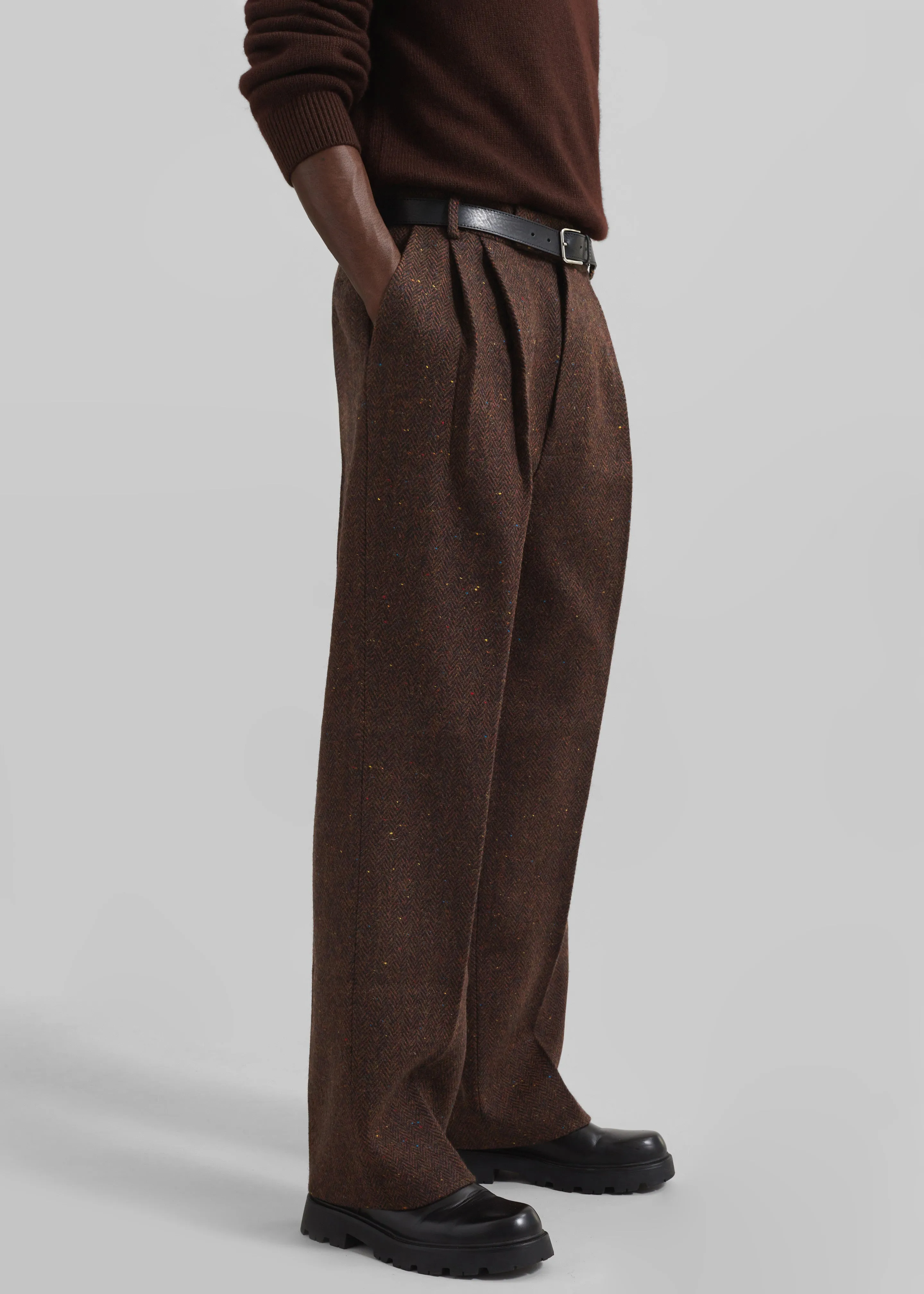 Beo Wool Suit Pants - Brown