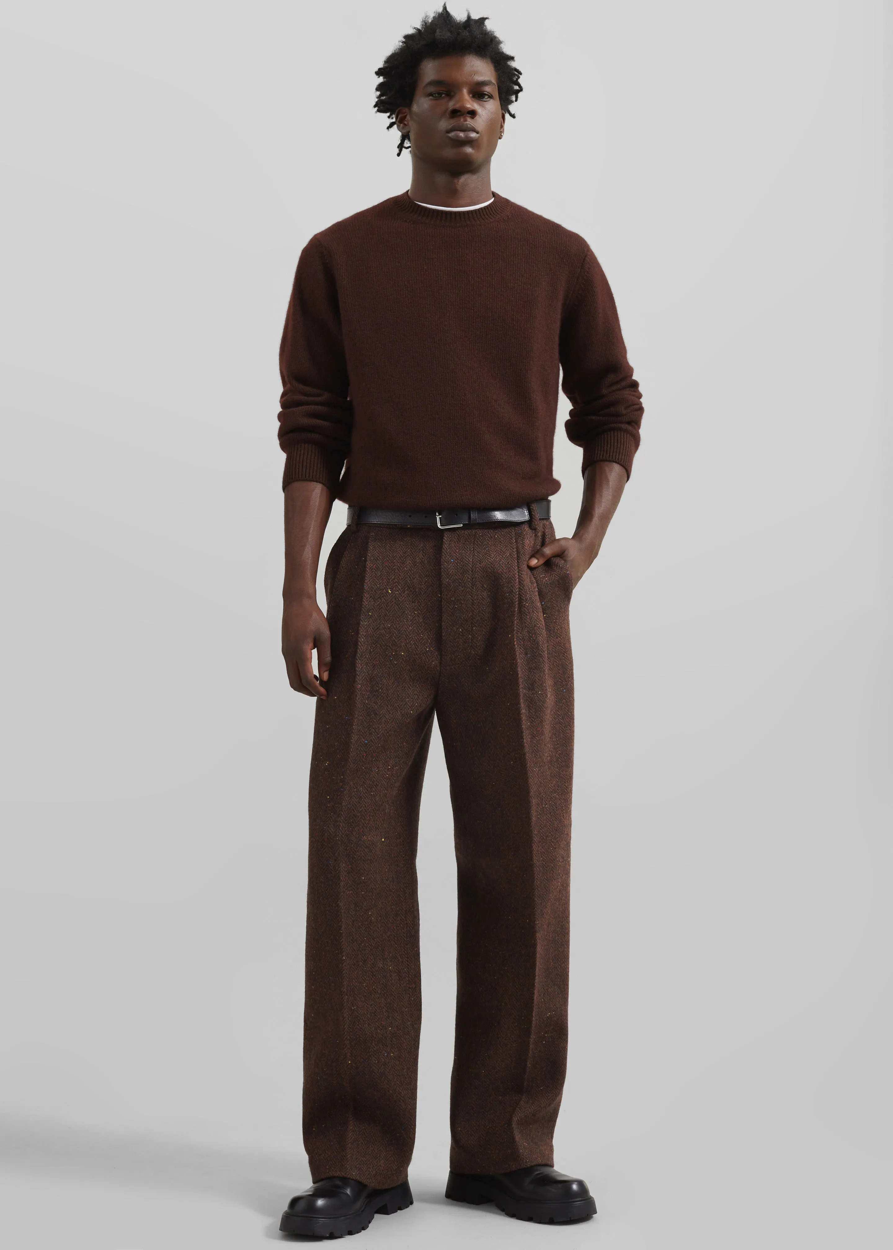 Beo Wool Suit Pants - Brown