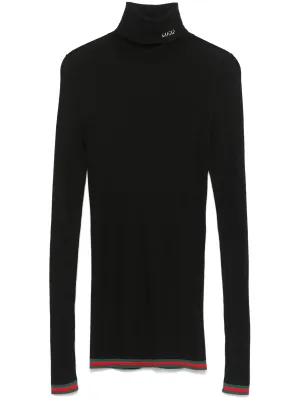 Black Cashmere and Silk Turtleneck Top