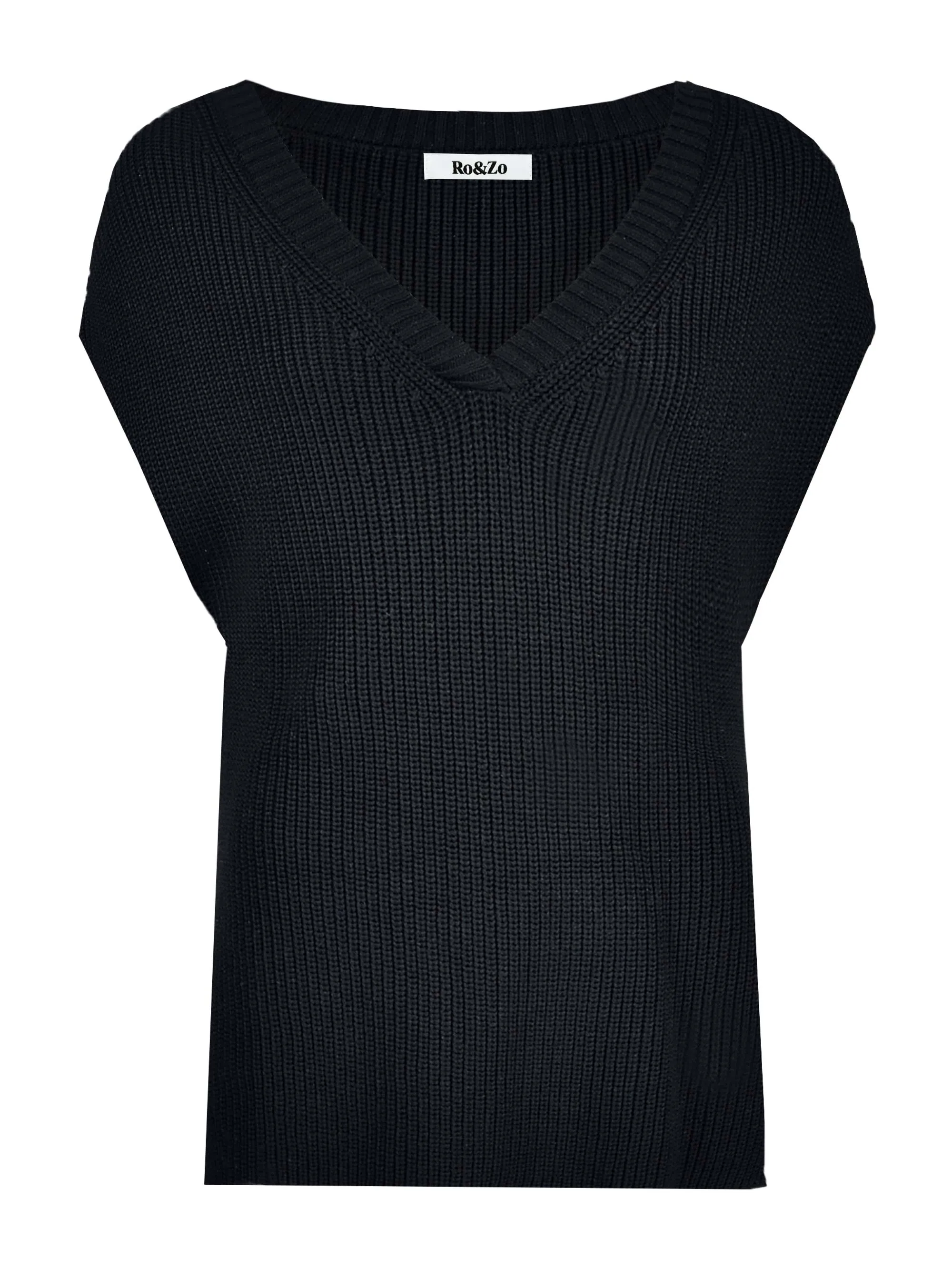 Black Knitted Vest Top