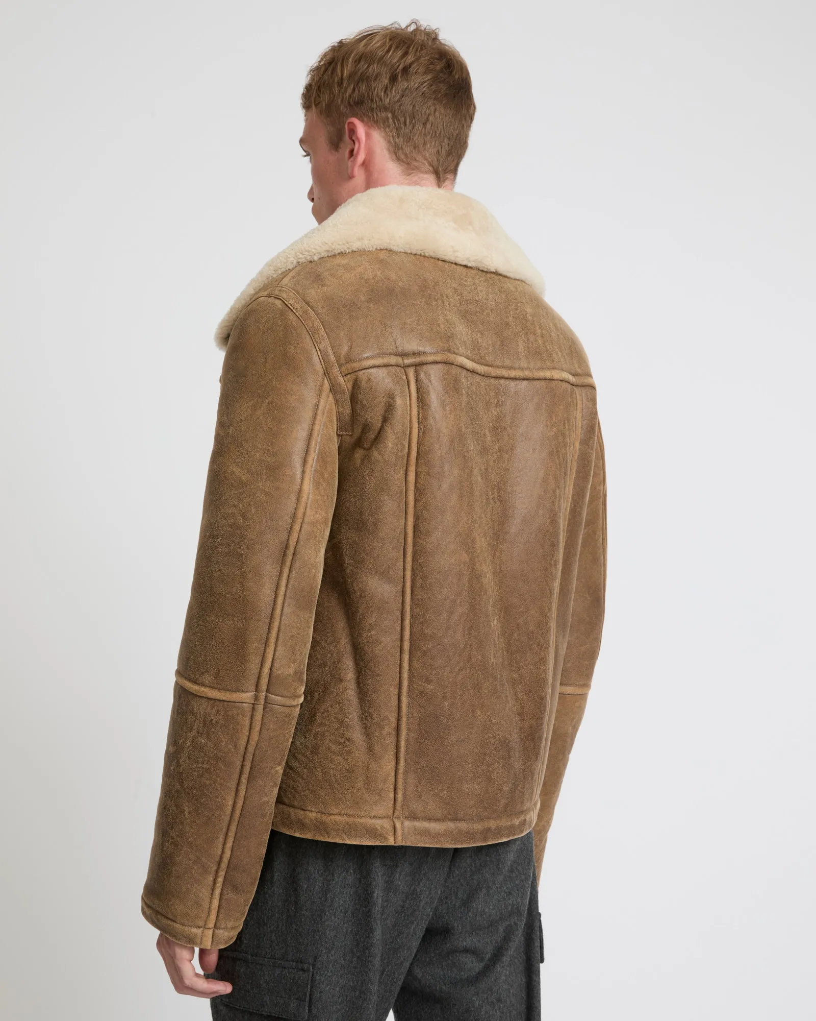 Bomber jacket in merino shearling