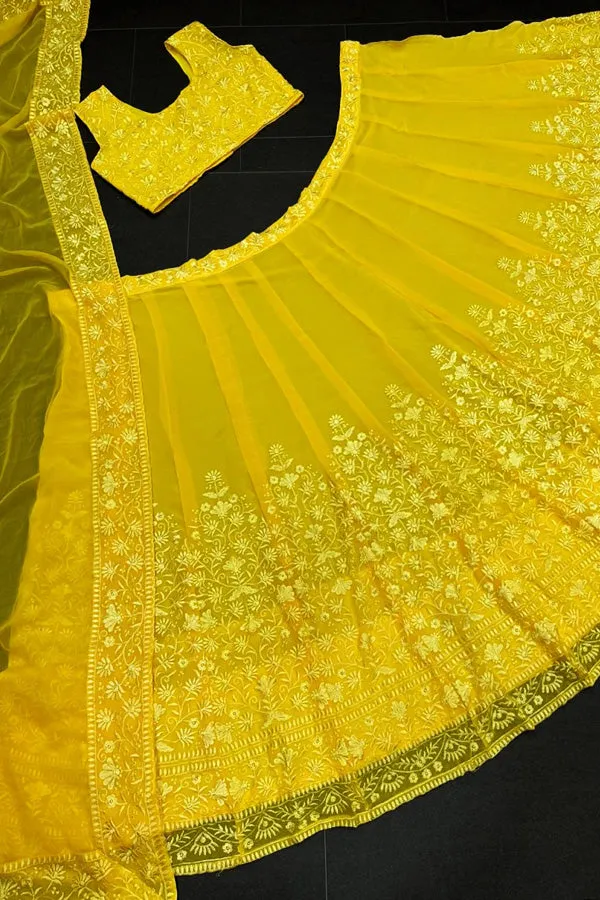 Bridal Special Yellow Lehenga Choli For Haldi Ceremony