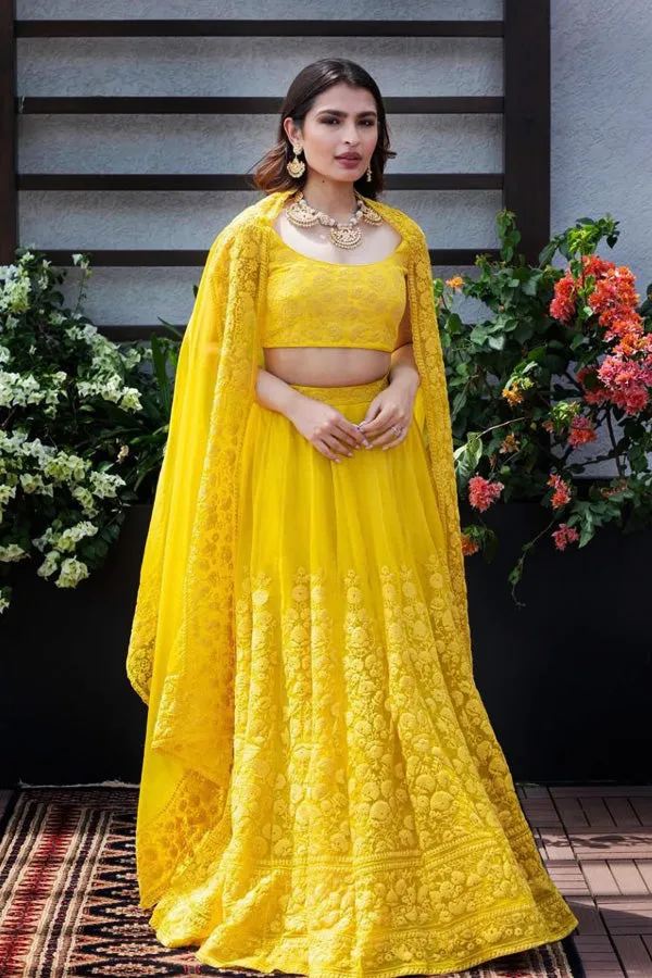 Bridal Special Yellow Lehenga Choli For Haldi Ceremony