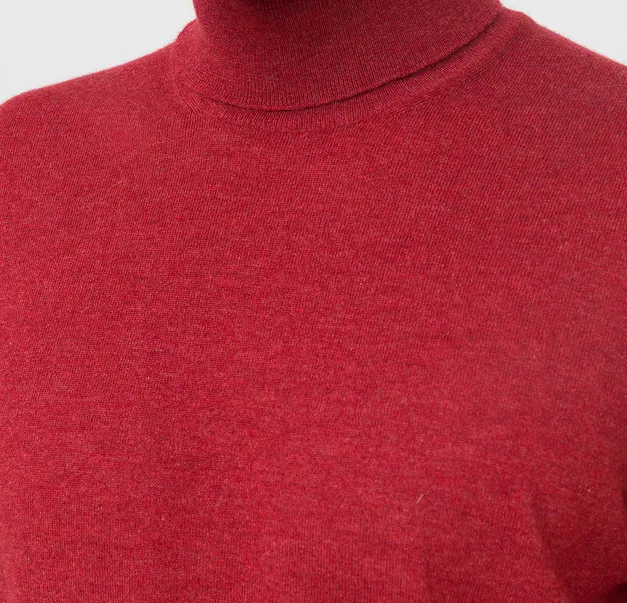 Brunello Cucinelli Mens Cashmere Turtleneck Red Sweater