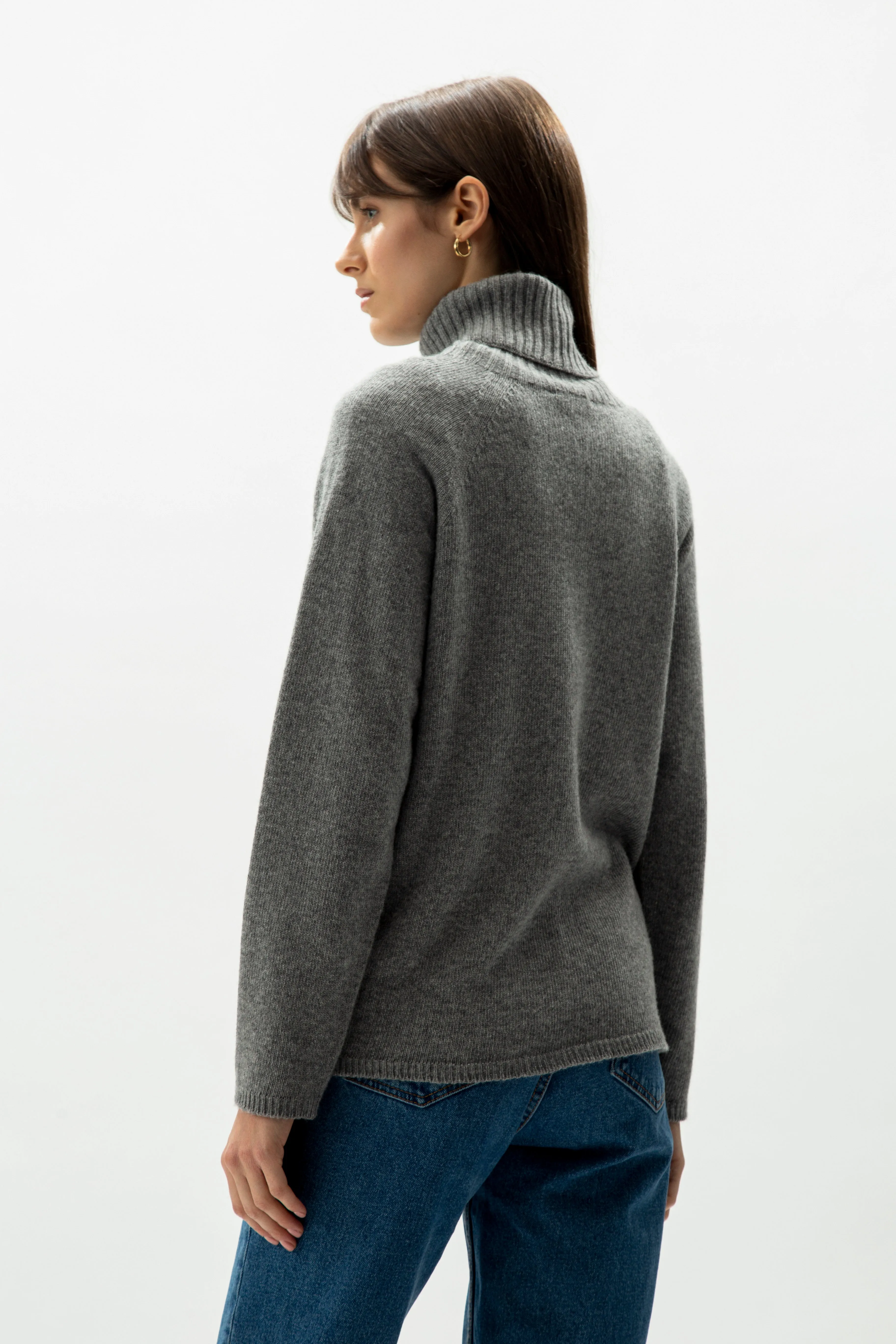 Cashmere mix turtleneck sweater (3D-Knit)