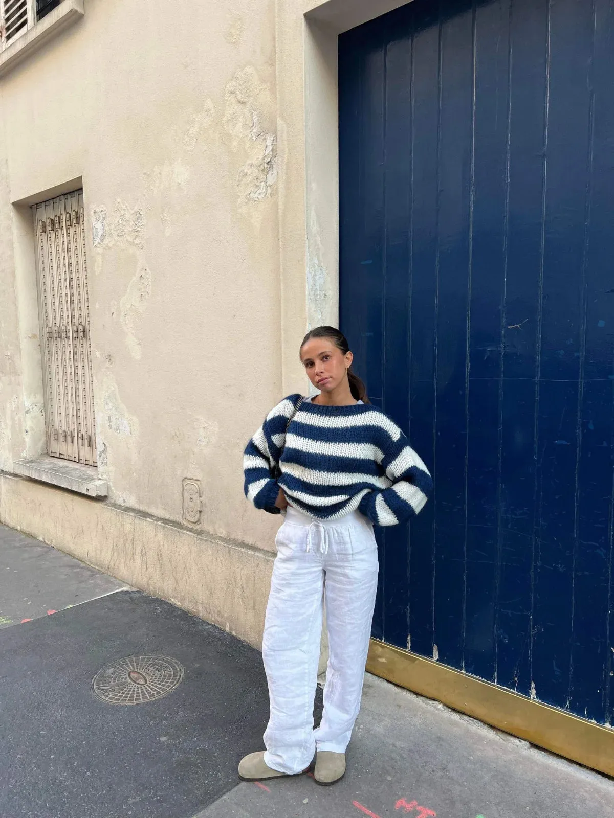 Chunky Striped Oversized Knit Sweater