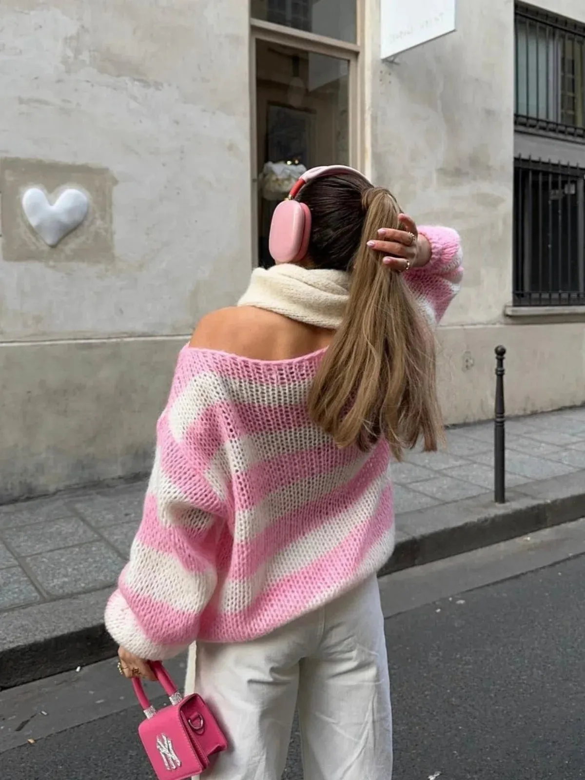 Chunky Striped Oversized Knit Sweater