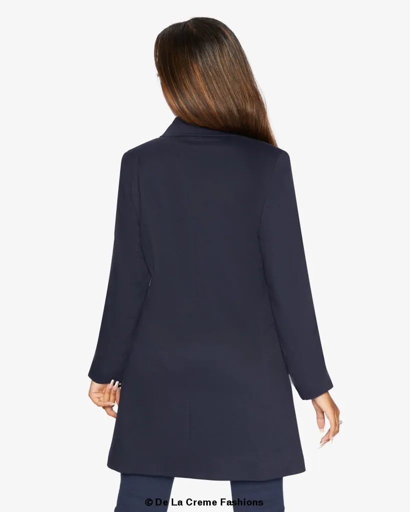 Curved Hem Longline Blazer