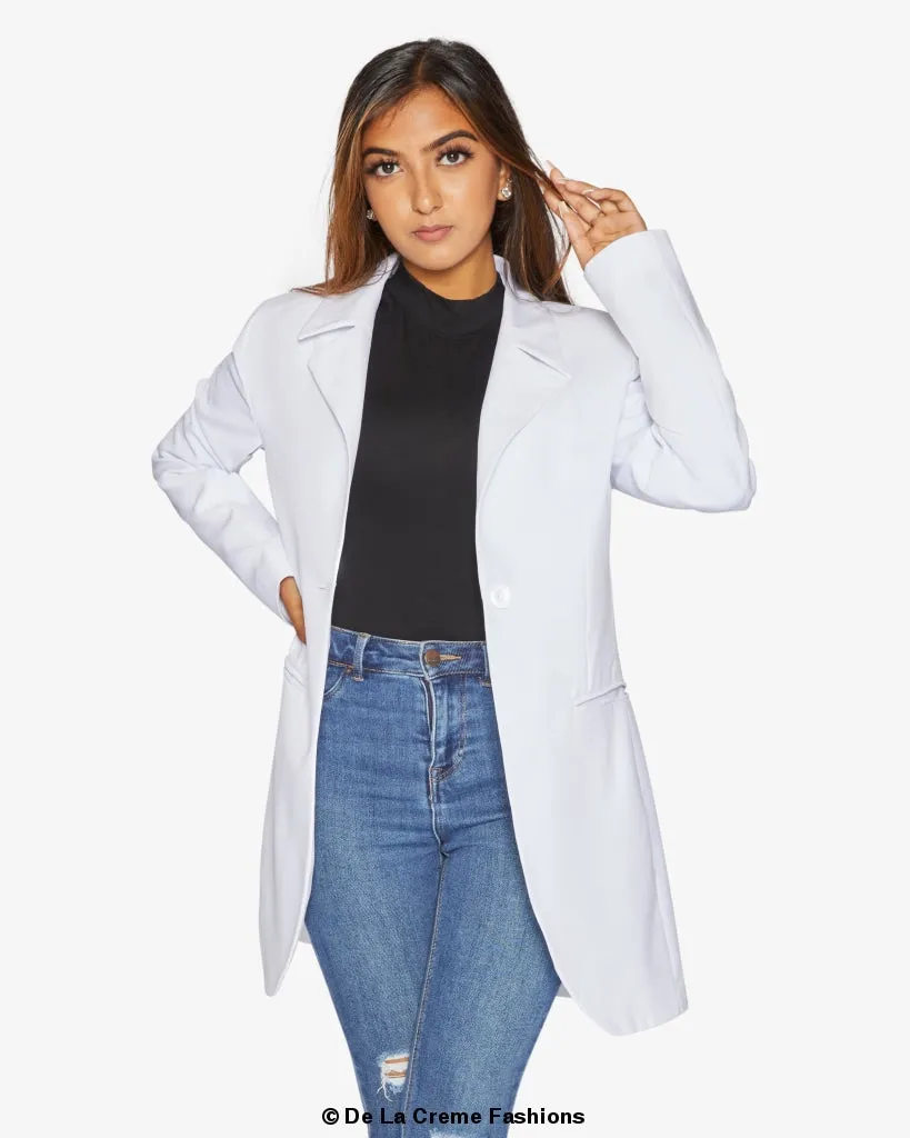 Curved Hem Longline Blazer