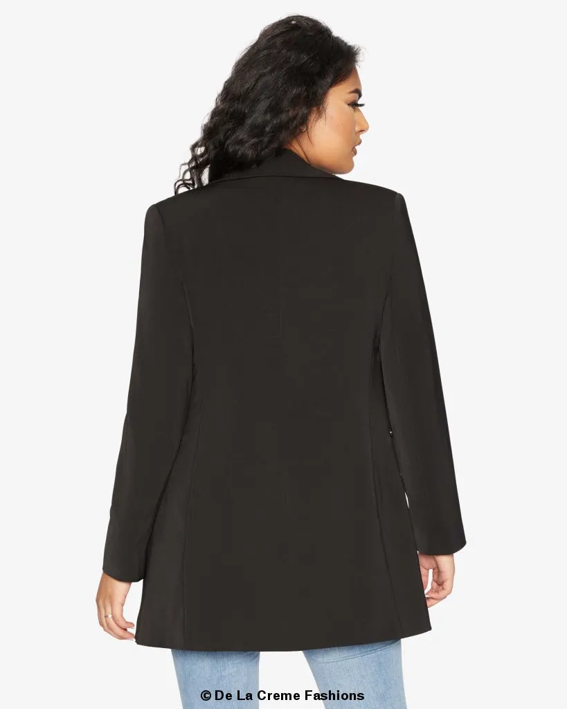 Curved Hem Longline Blazer