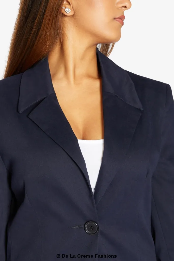 Curved Hem Longline Blazer