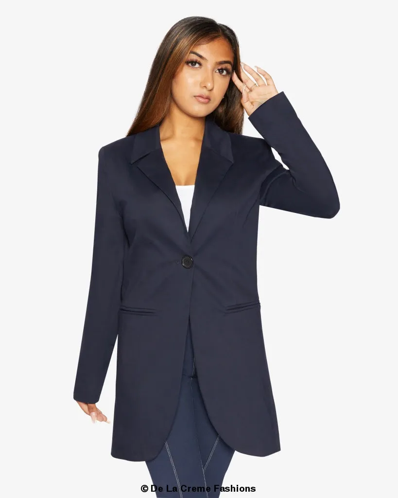 Curved Hem Longline Blazer