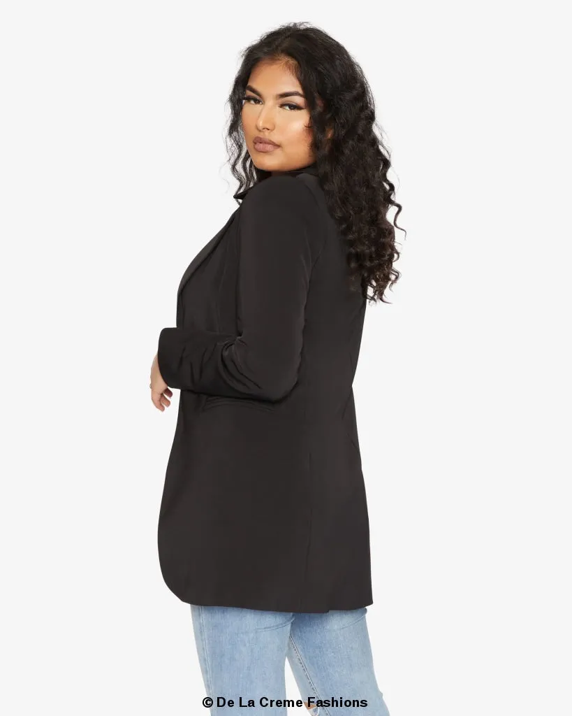 Curved Hem Longline Blazer