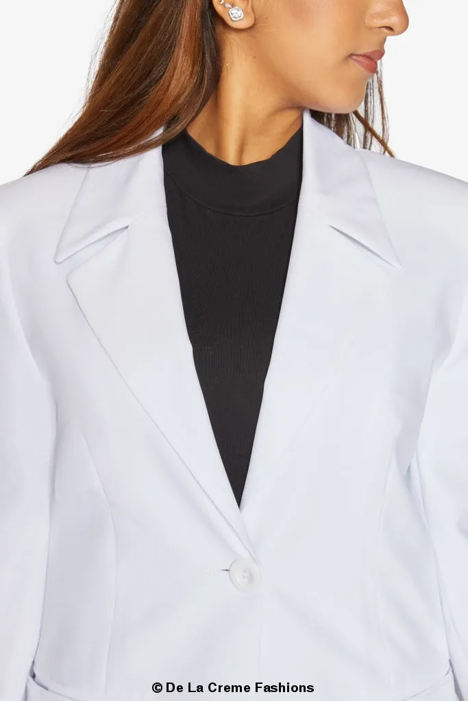 Curved Hem Longline Blazer