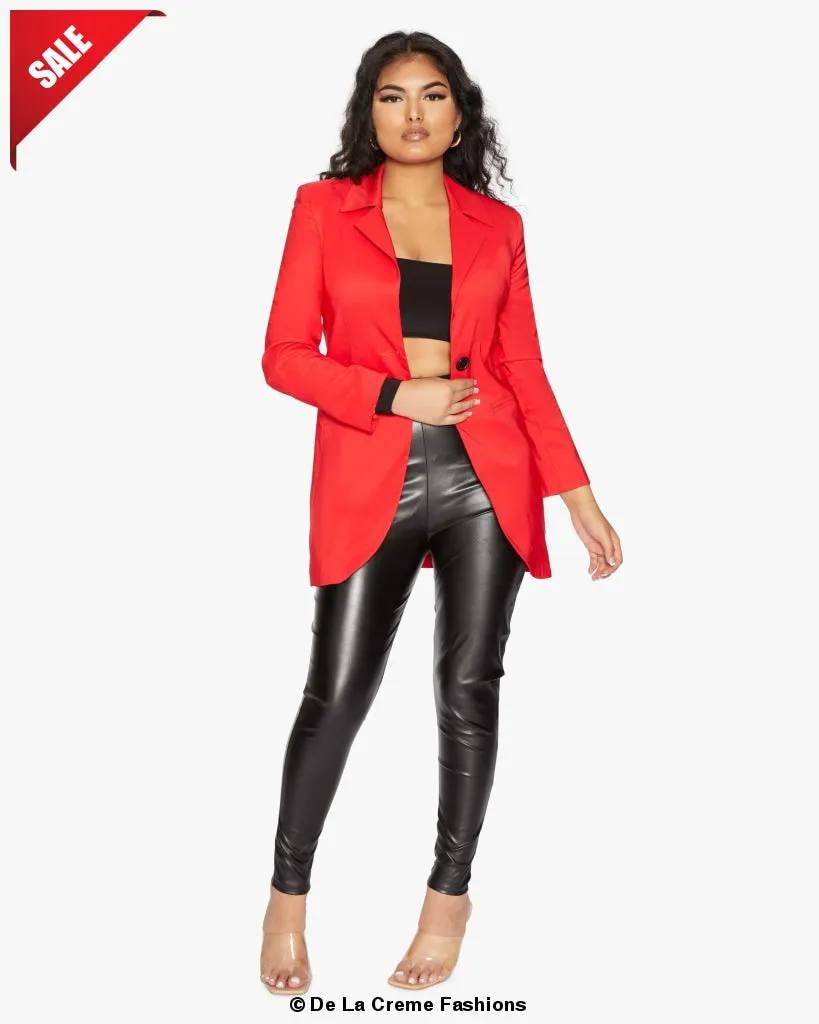 Curved Hem Longline Blazer