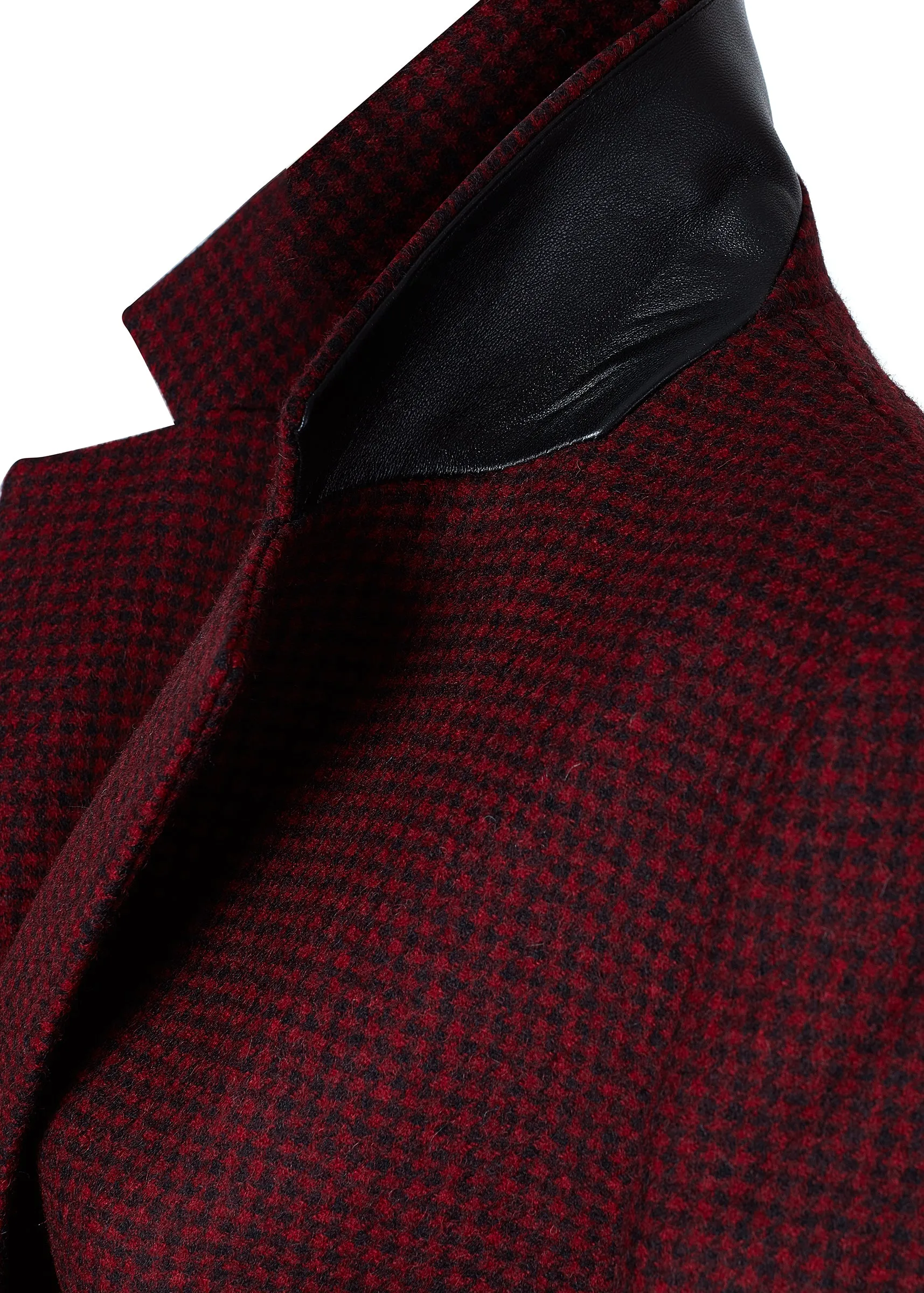 Double Breasted Blazer (Deep Red Houndstooth)