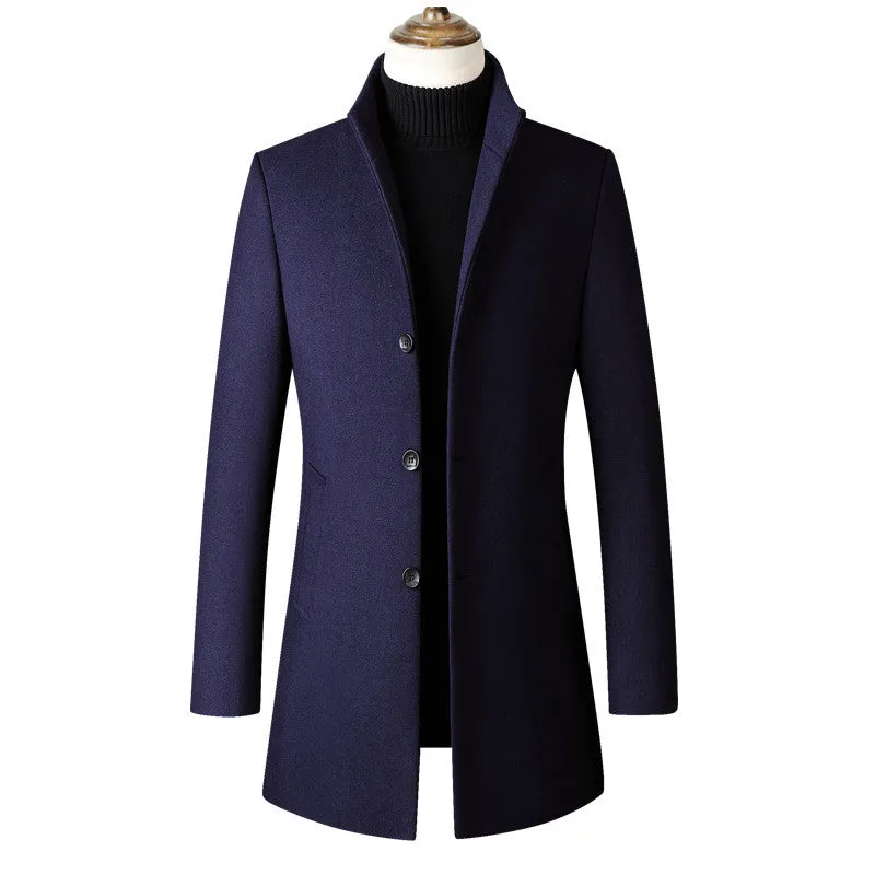 Dtand-collar Woolen Trench Coat