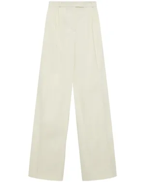 Eggshell Novia Pleated Straight Leg Pant