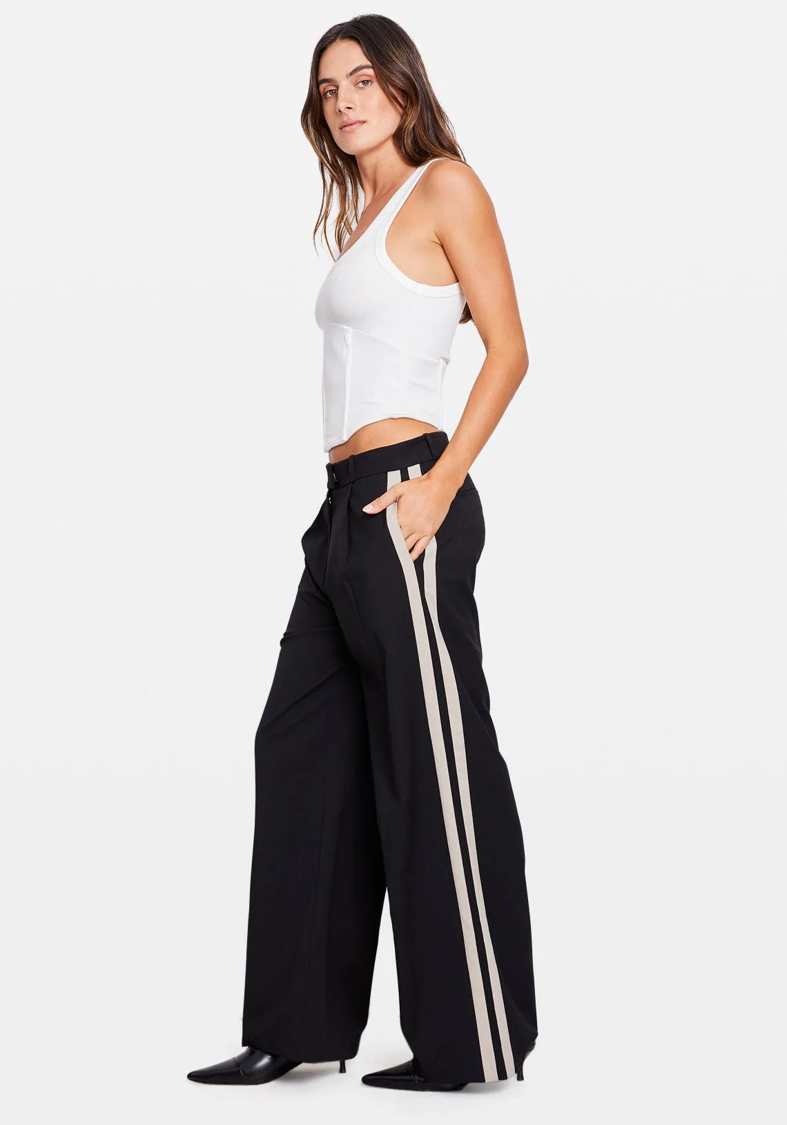 EMRATA PANT BLACK/NATURAL STRIPE