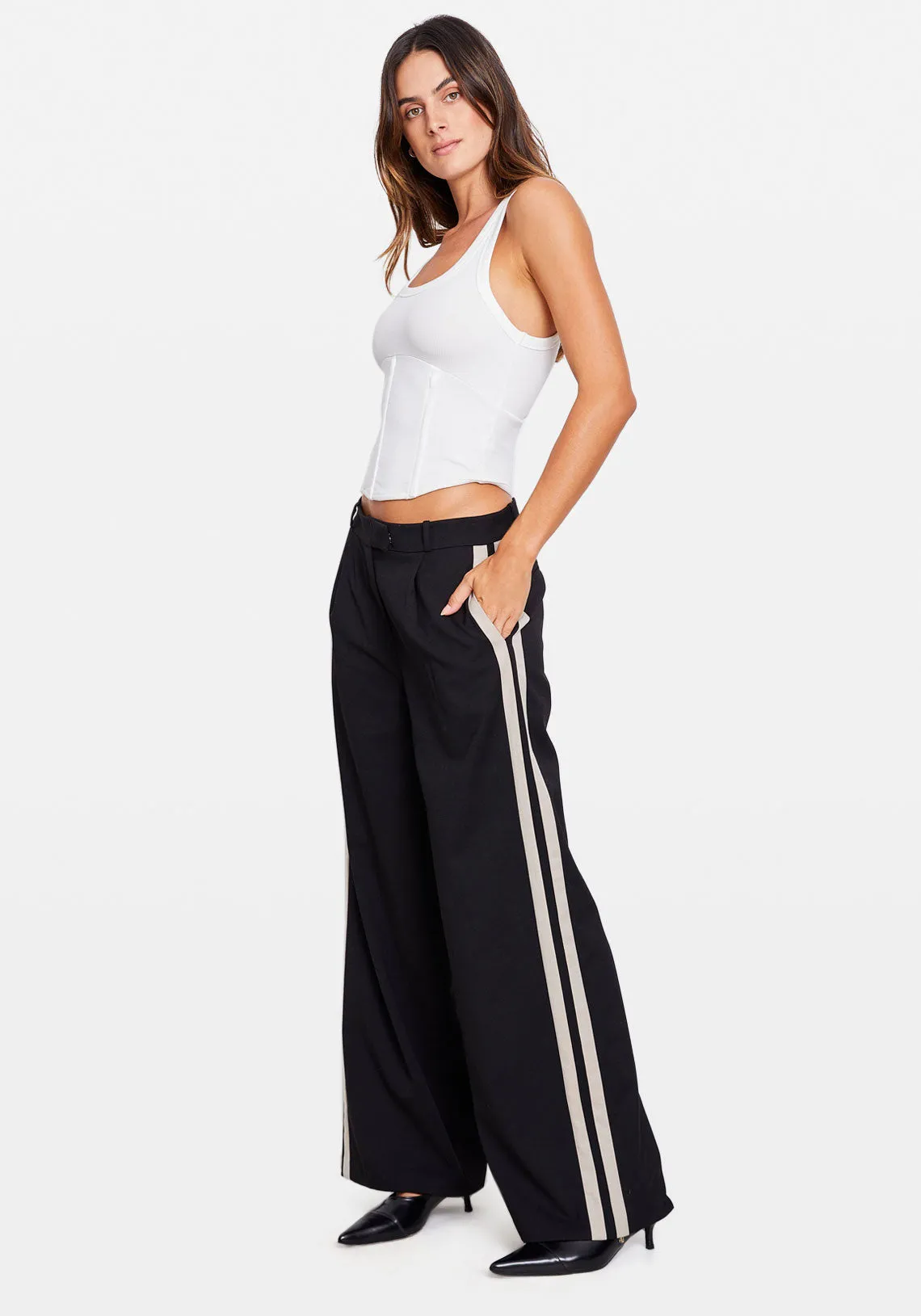 EMRATA PANT BLACK/NATURAL STRIPE