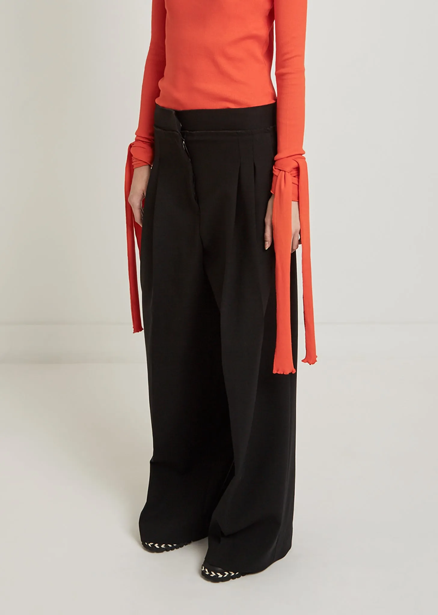 Exposed Seam Wide Leg Trousers