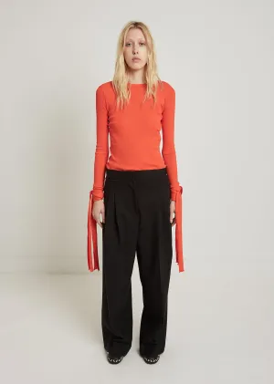 Exposed Seam Wide Leg Trousers