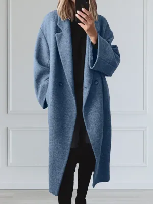 Fashion Lapel Woolen Long Coat