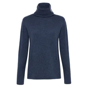 Flodden Roll Neck Cashmere Sweater - Denim