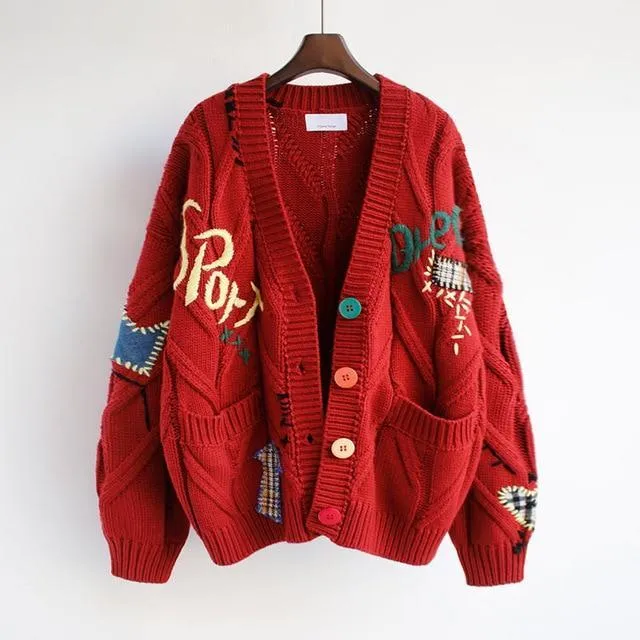 Forevermore Embroidered Patchwork Knit Cardigan