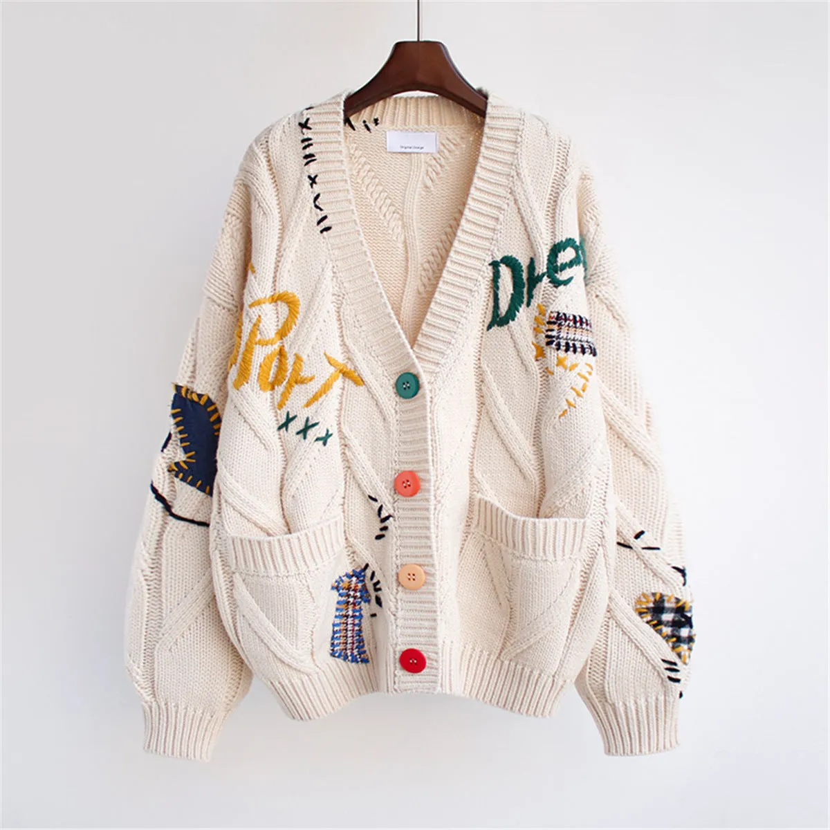 Forevermore Embroidered Patchwork Knit Cardigan