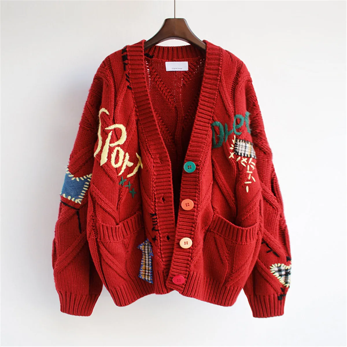 Forevermore Embroidered Patchwork Knit Cardigan