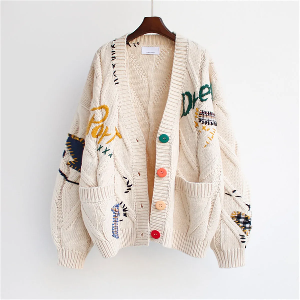 Forevermore Embroidered Patchwork Knit Cardigan