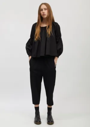 Gabardine Drawstring Curved Pants