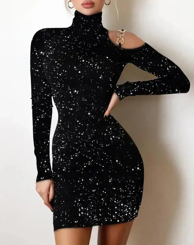 Glam Mesh Rhinestone Party Dress – Evening Look