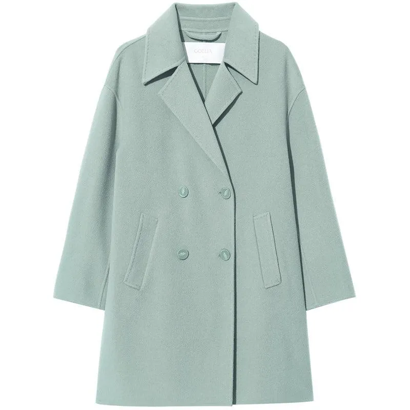 Green Crop Woolen Coat