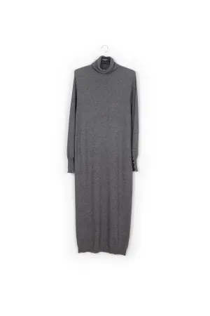 Grey turtleneck knit dress