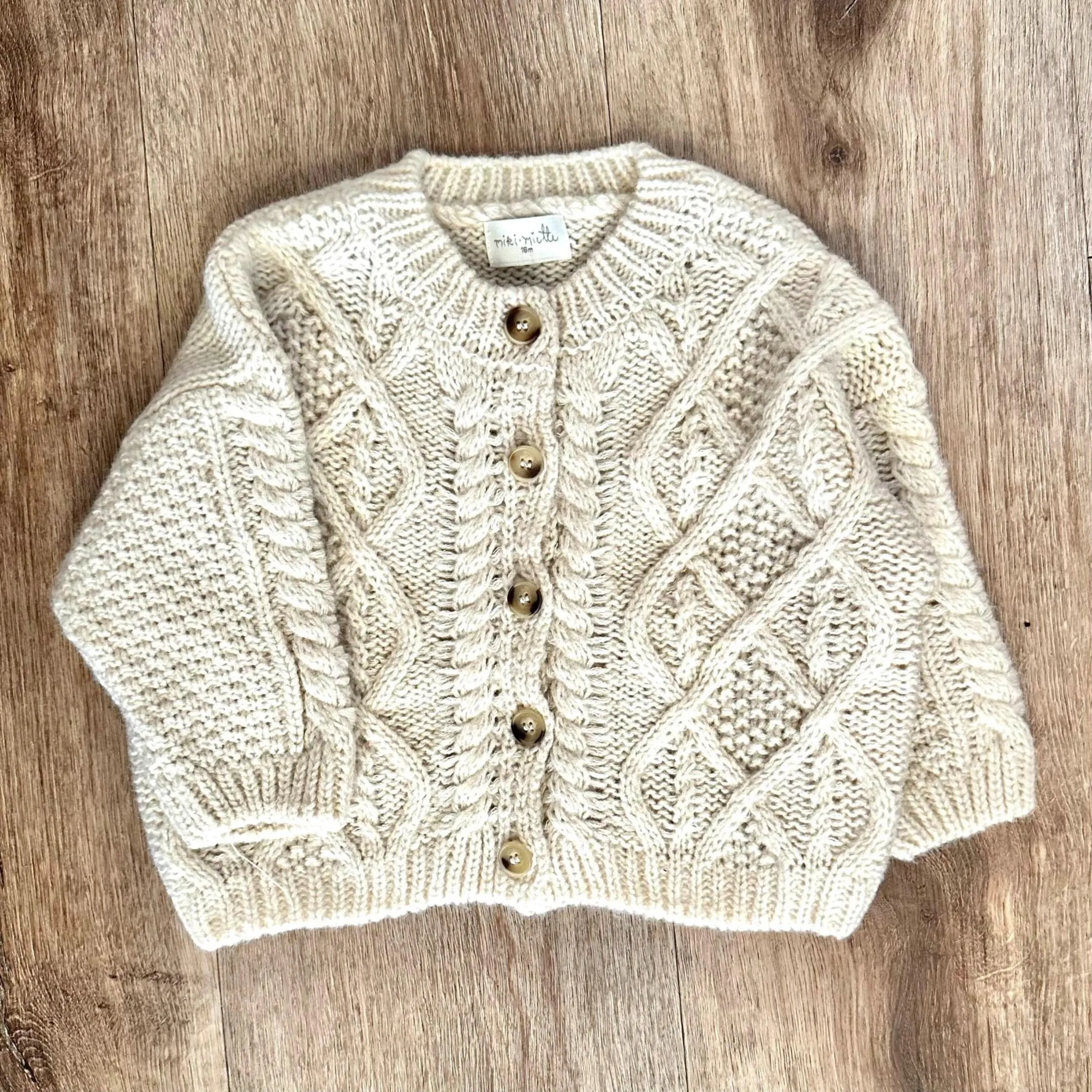 Helen Chunky Cable Cardigan, Coconut