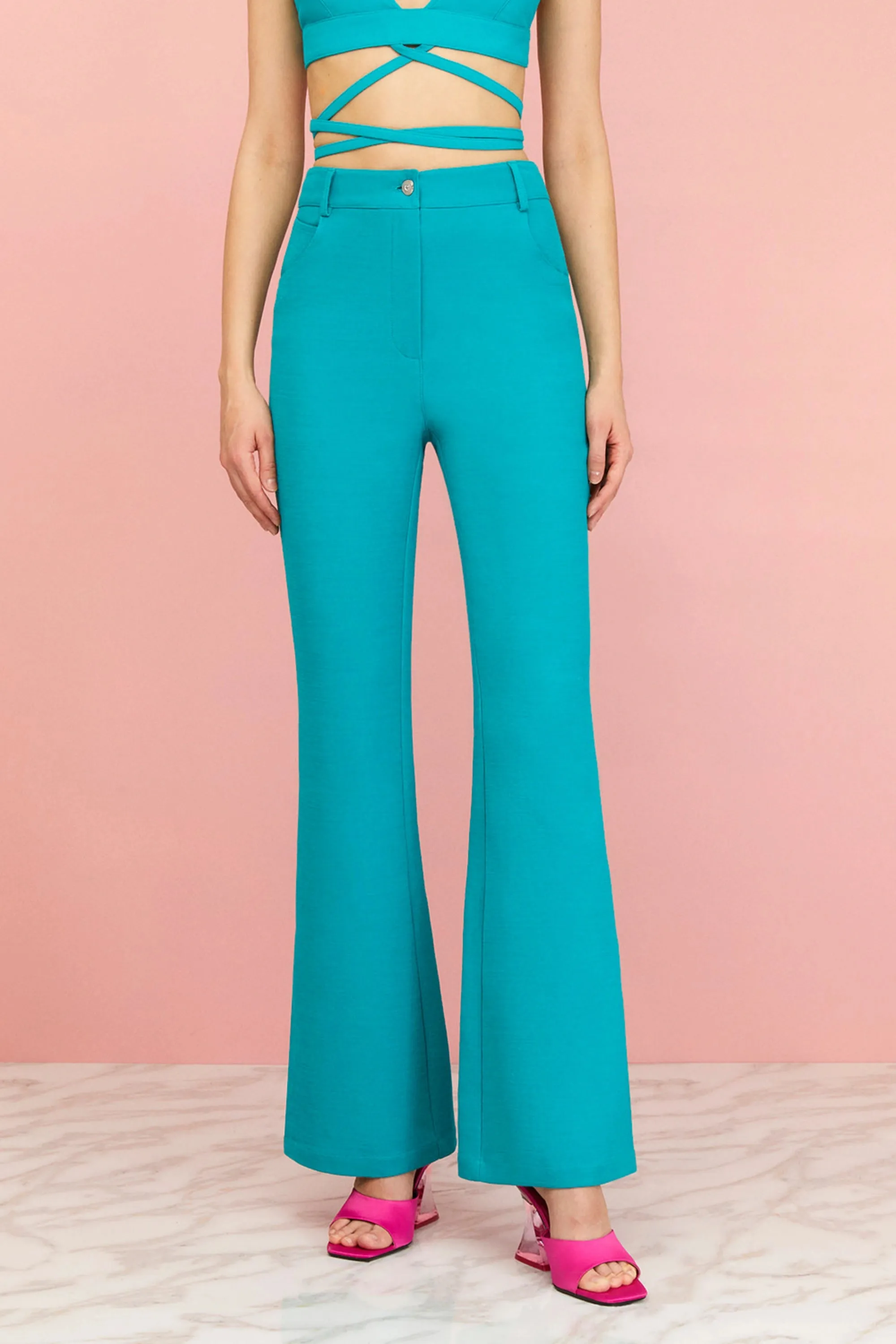 High-Waisted Slit Pants