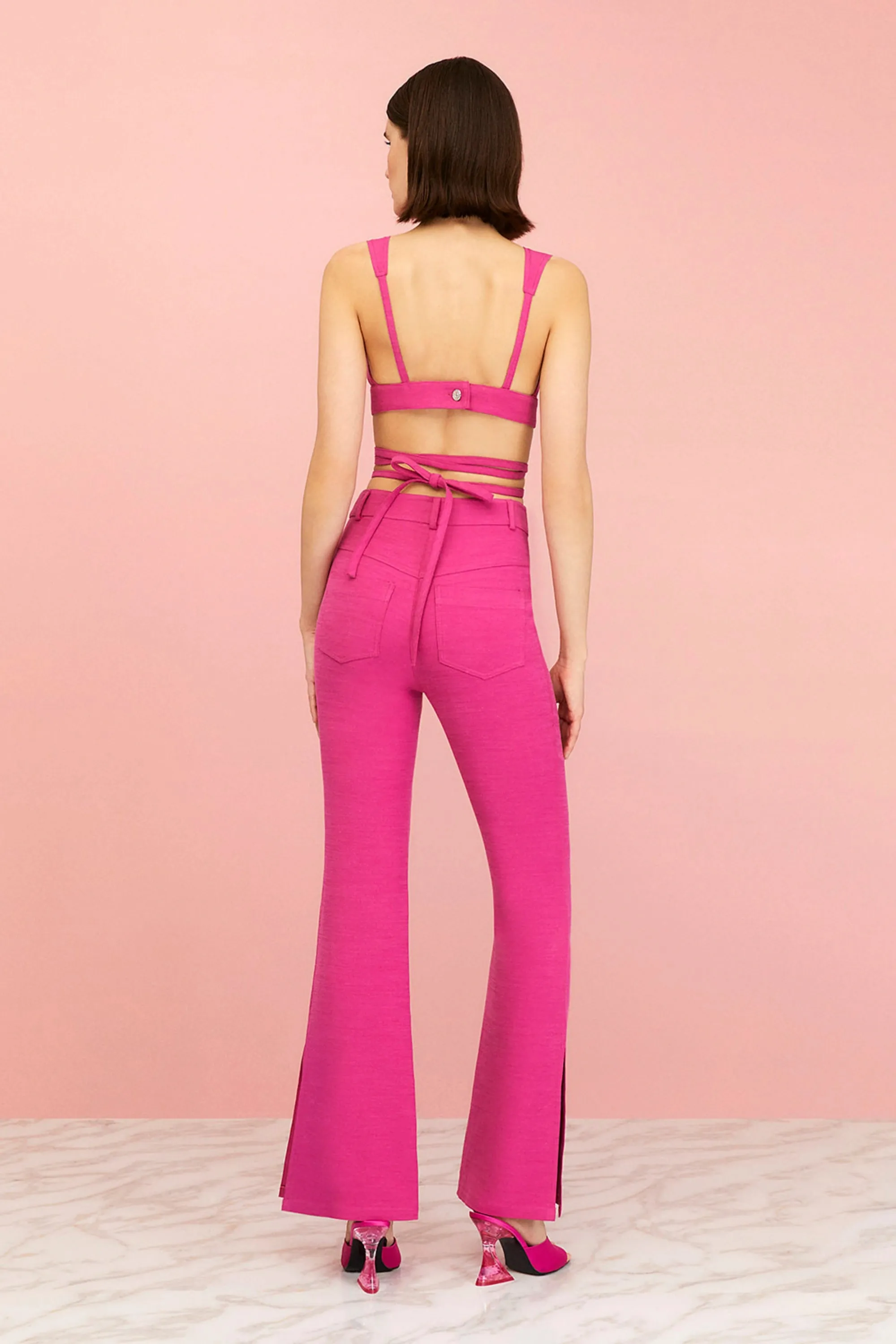 High-Waisted Slit Pants