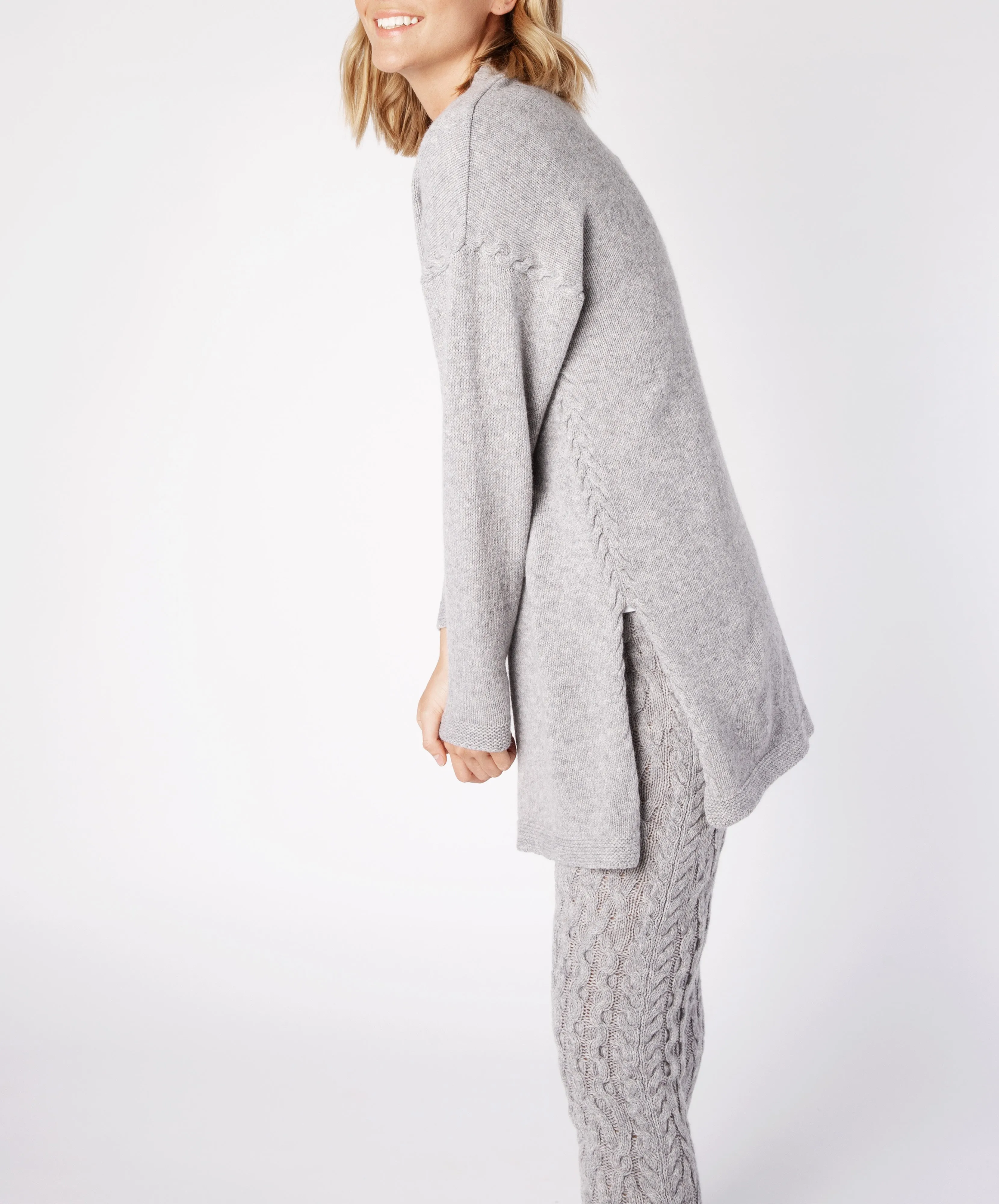 Jersey Edge to Edge Cardigan Soft Grey