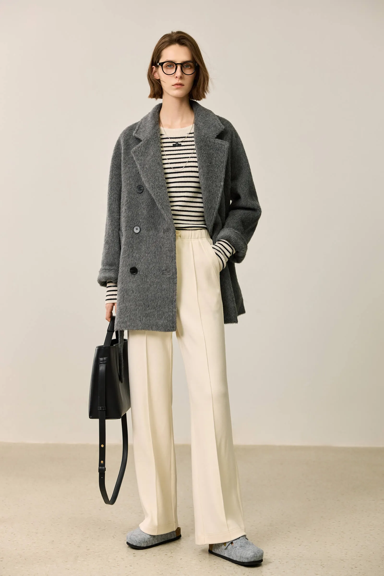 LILY Textured Oversized Blazer-Style Wool Coat