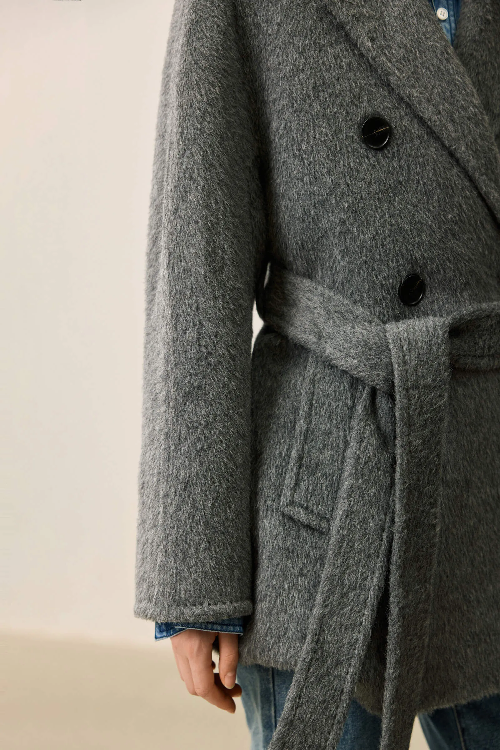 LILY Textured Oversized Blazer-Style Wool Coat